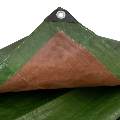 Green/Brown L-Grade Tarpaulin 6m x 8m