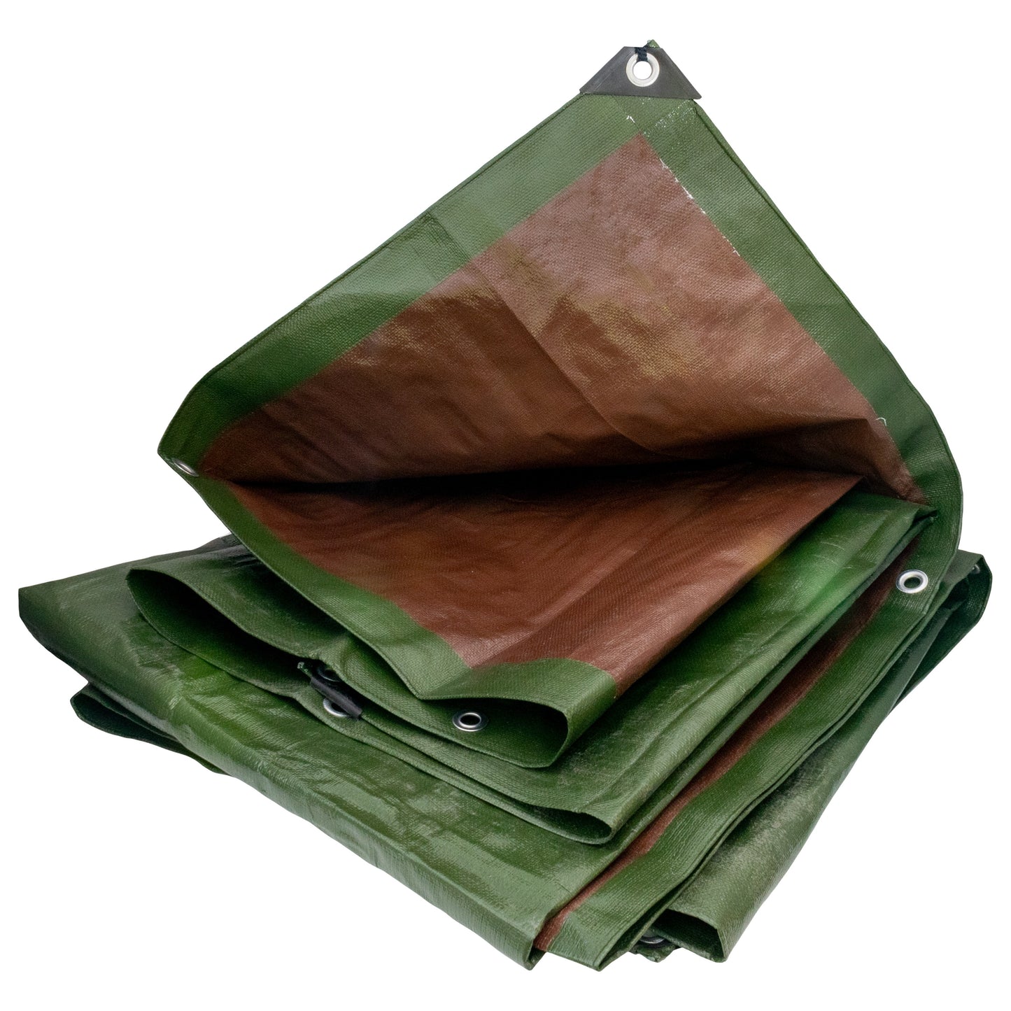 Green/Brown L-Grade Tarpaulin 6m x 10m