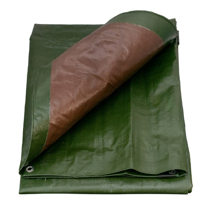 Green/Brown L-Grade Tarpaulin 6m x 8m