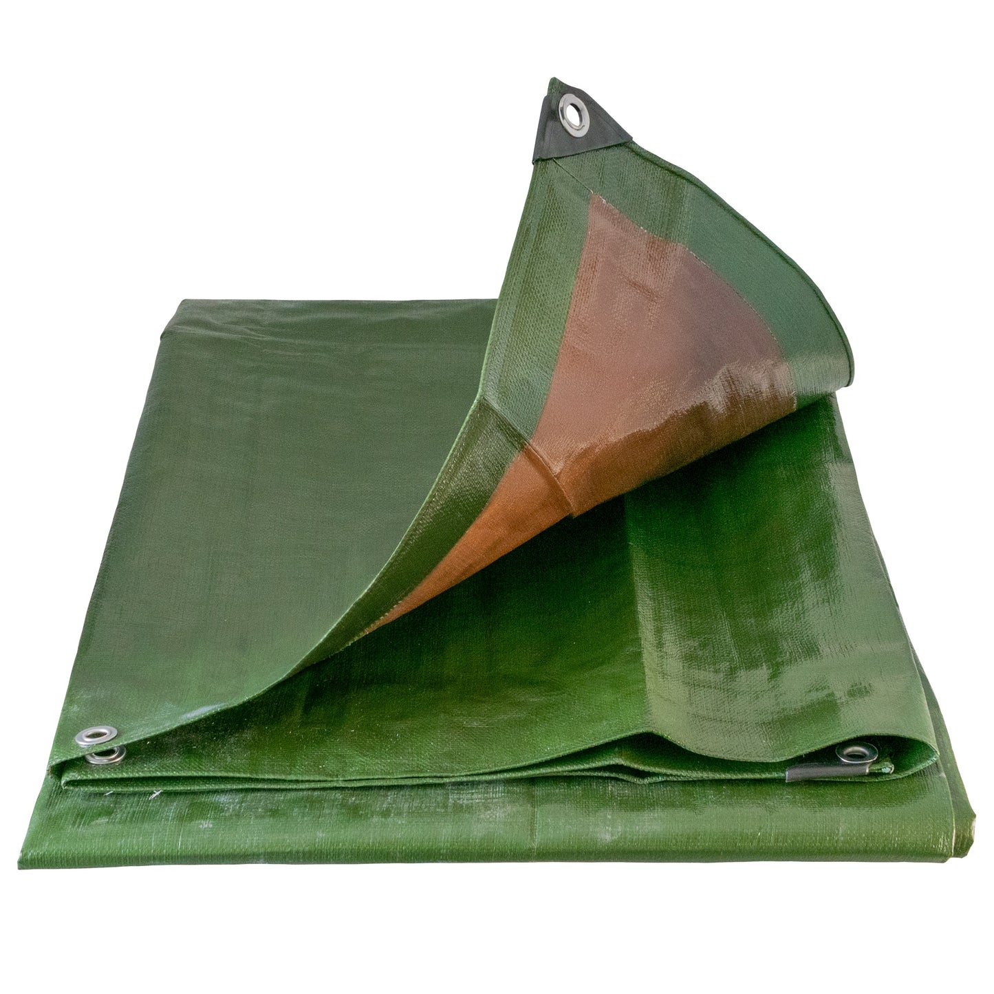 Green/Brown L-Grade Tarpaulin 1.5m x 2m