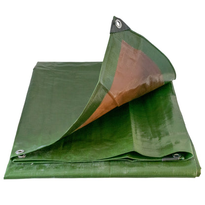 Green/Brown L-Grade Tarpaulin 6m x 10m