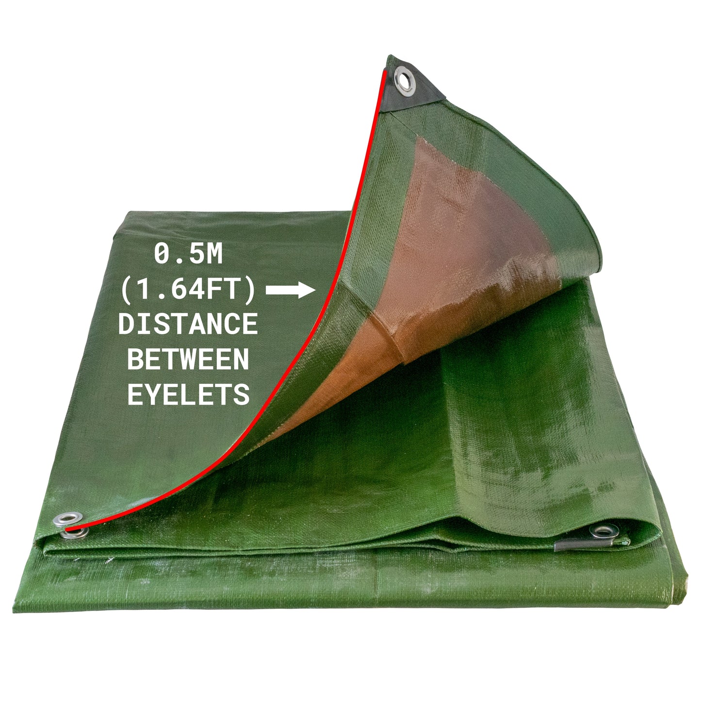 Green/Brown L-Grade Tarpaulin 6m x 8m