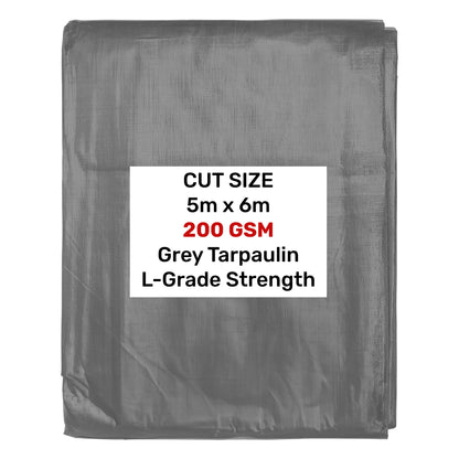 Grey L-Grade Tarpaulin 5m x 6m