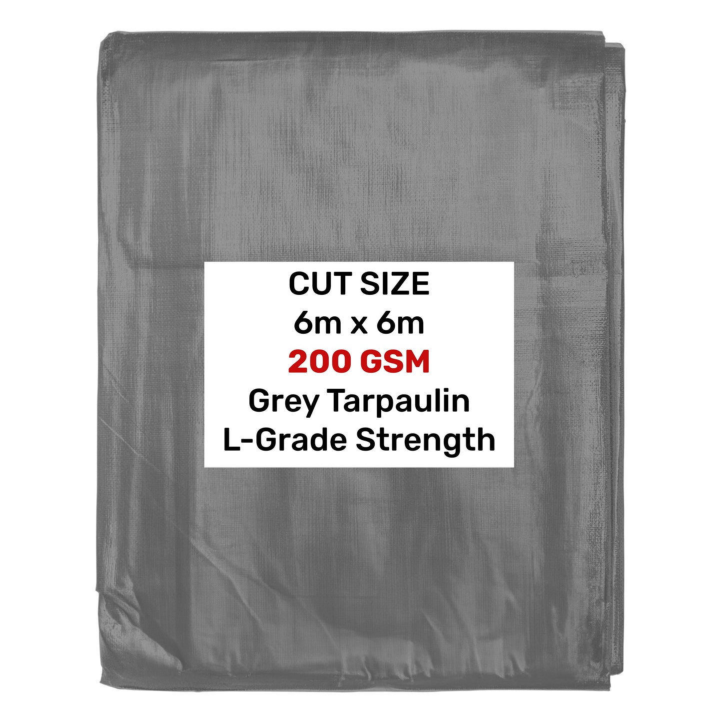 Grey L-Grade Tarpaulin 6m x 6m