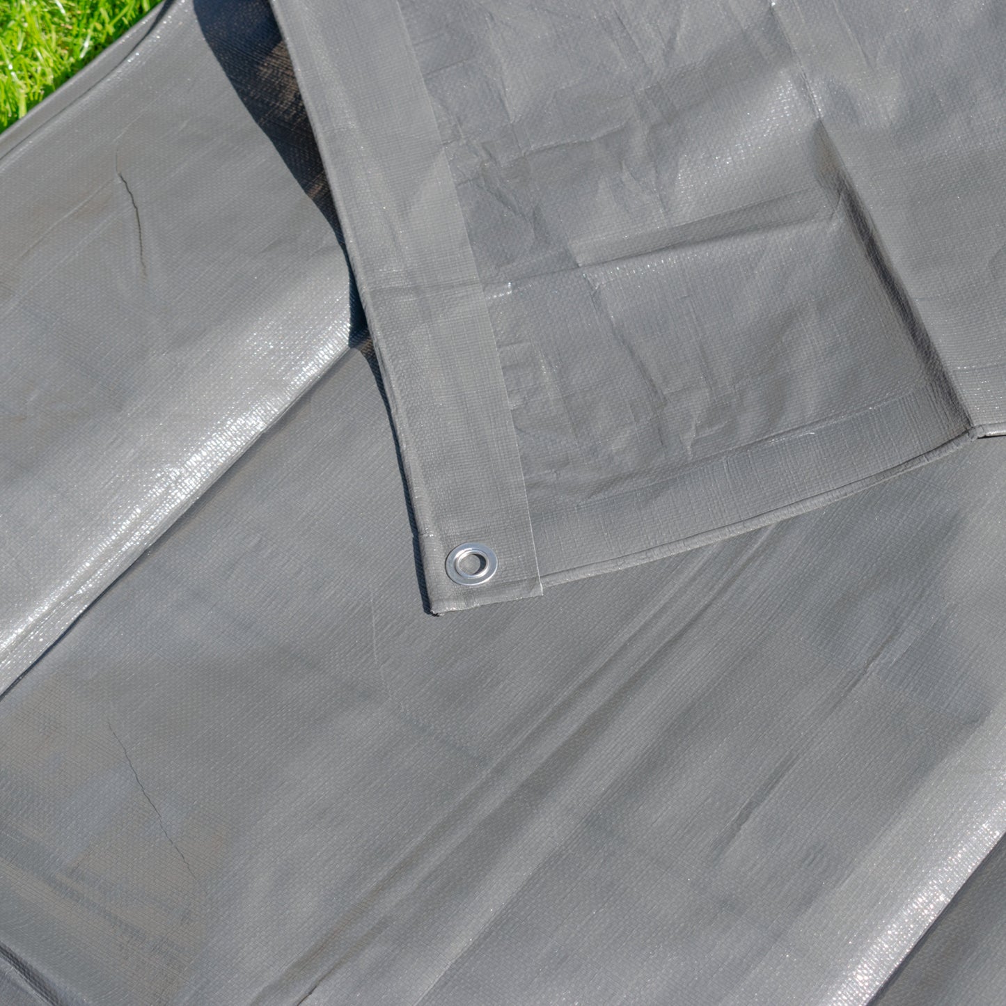 Grey L-Grade Tarpaulin with 10 x 4" Bungee Balls (Black)
