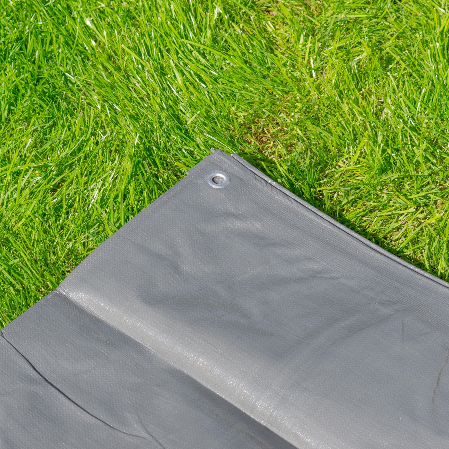Grey L-Grade Tarpaulin with 10 Metres of 6mm Bungee Rope