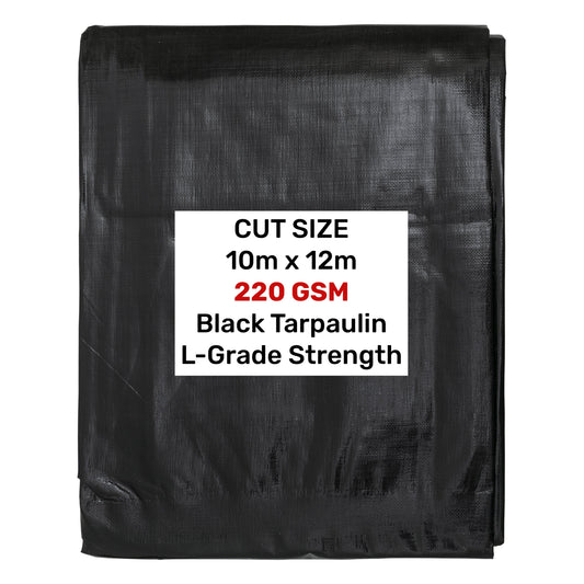 Black/Silver L-Grade Tarpaulin 10m x 12m