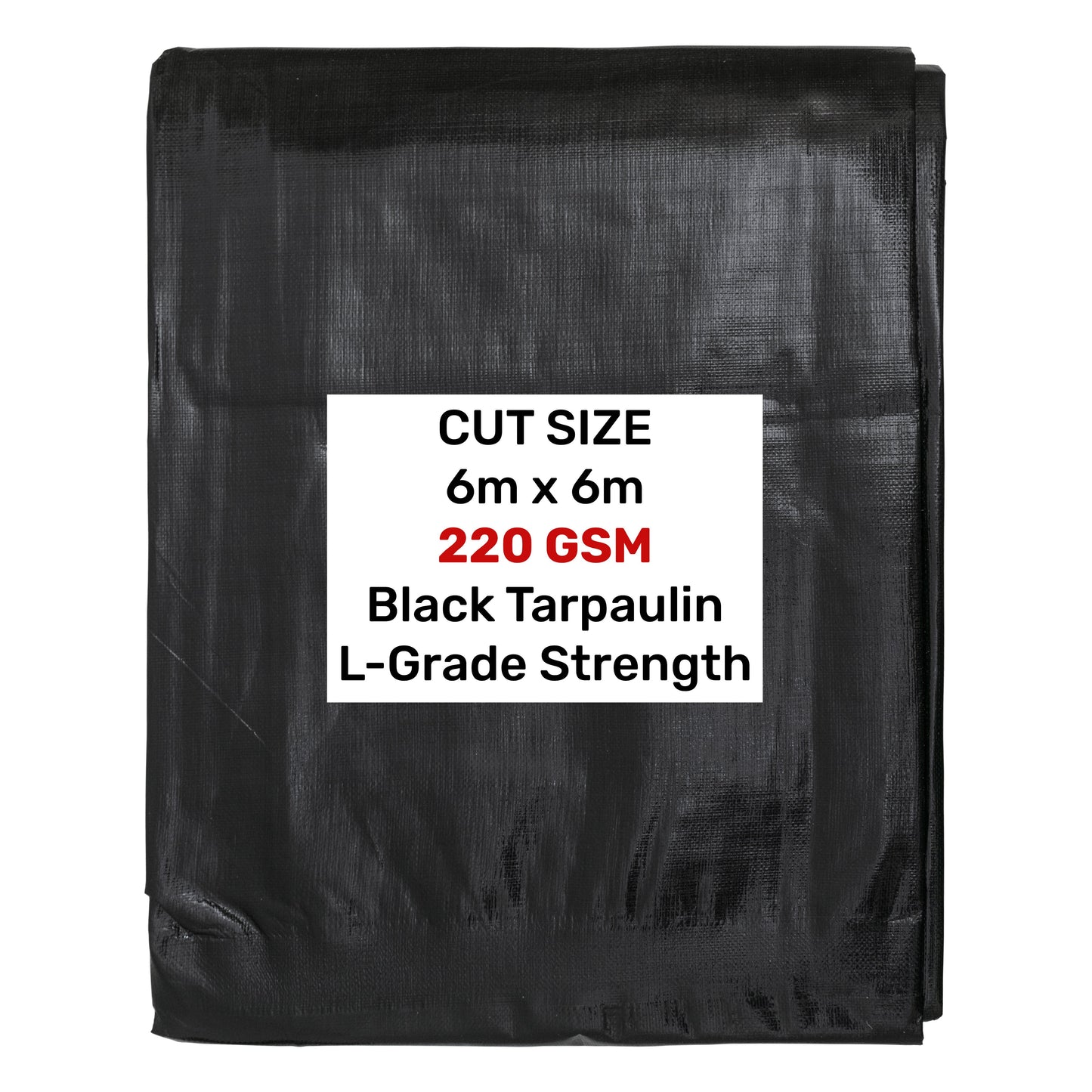Black/Silver L-Grade Tarpaulin 6m x 6m