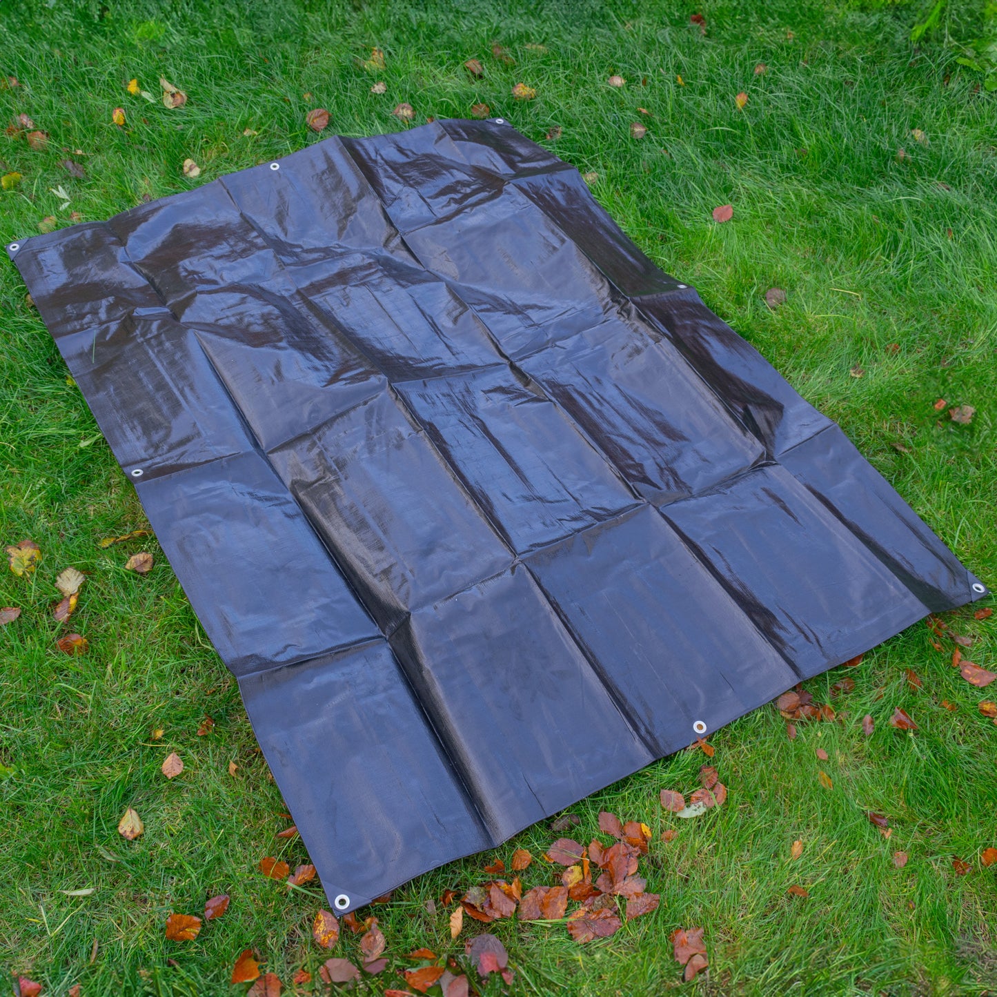 Black/Silver L-Grade Tarpaulin with 10 Metres of 6mm Bungee Rope