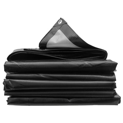 Black/Silver L-Grade Tarpaulin 4m x 6m