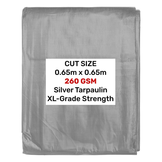 Silver XL-Grade Tarpaulin 0.65m x 0.65m
