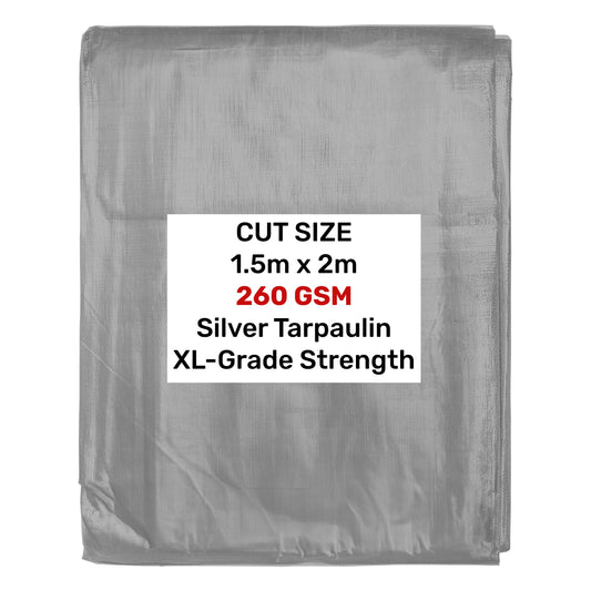 Silver XL-Grade Tarpaulin 1.5m x 2m