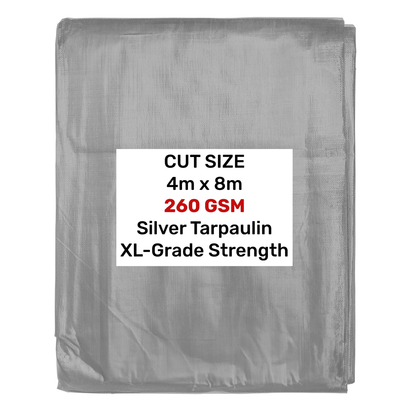 Silver XL-Grade Tarpaulin 4m x 8m