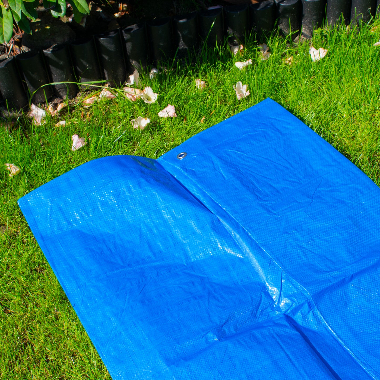 Blue S-Grade Tarpaulin with 10 x 6" Bungee Balls (Black)