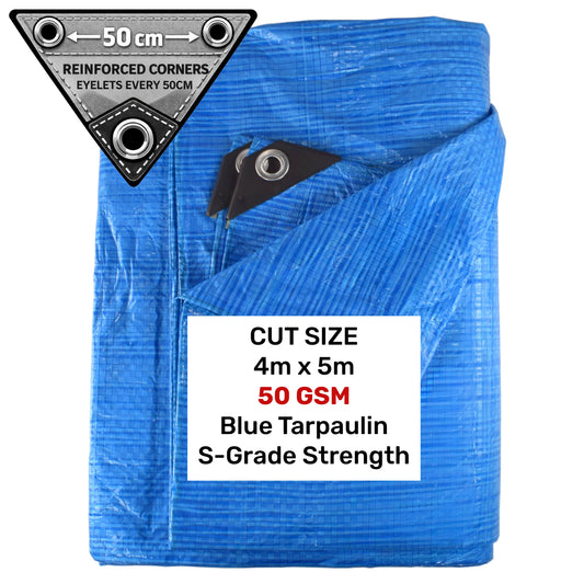 Blue S-Grade Tarpaulin 4m x 5m
