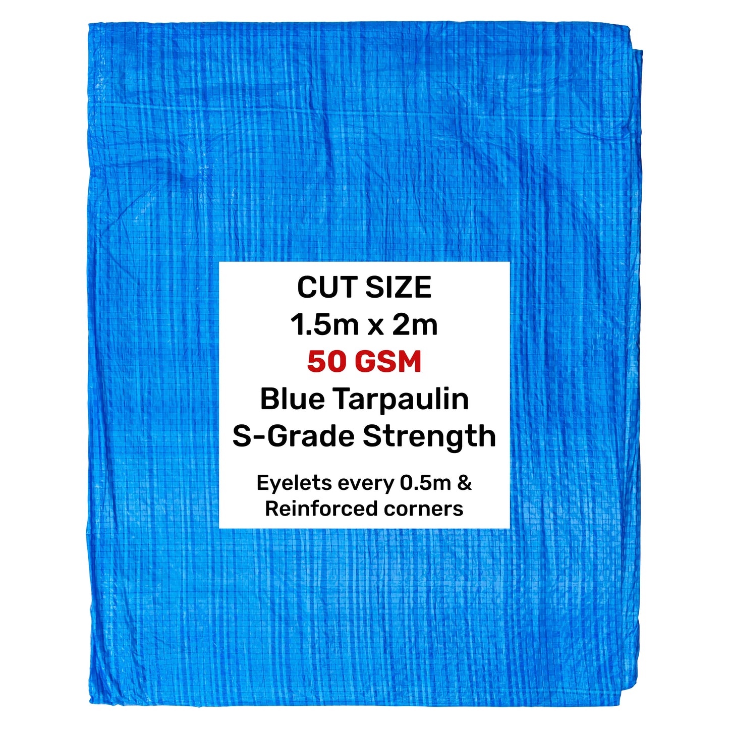 Blue S-Grade Tarpaulin 1.5m x 2m