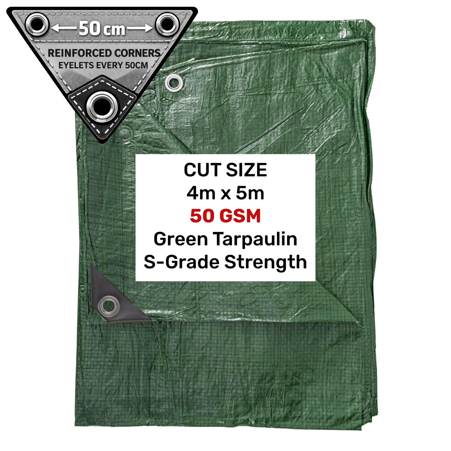 Green S-Grade Tarpaulin 4m x 5m