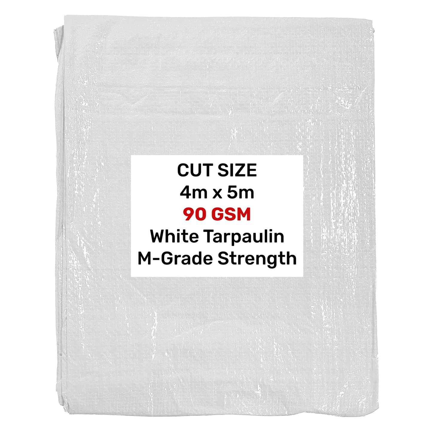 White M-Grade Tarpaulin 4m x 5m