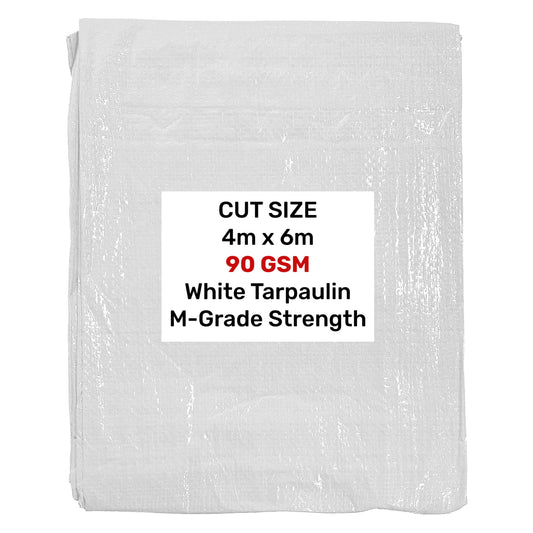 White M-Grade Tarpaulin 4m x 6m