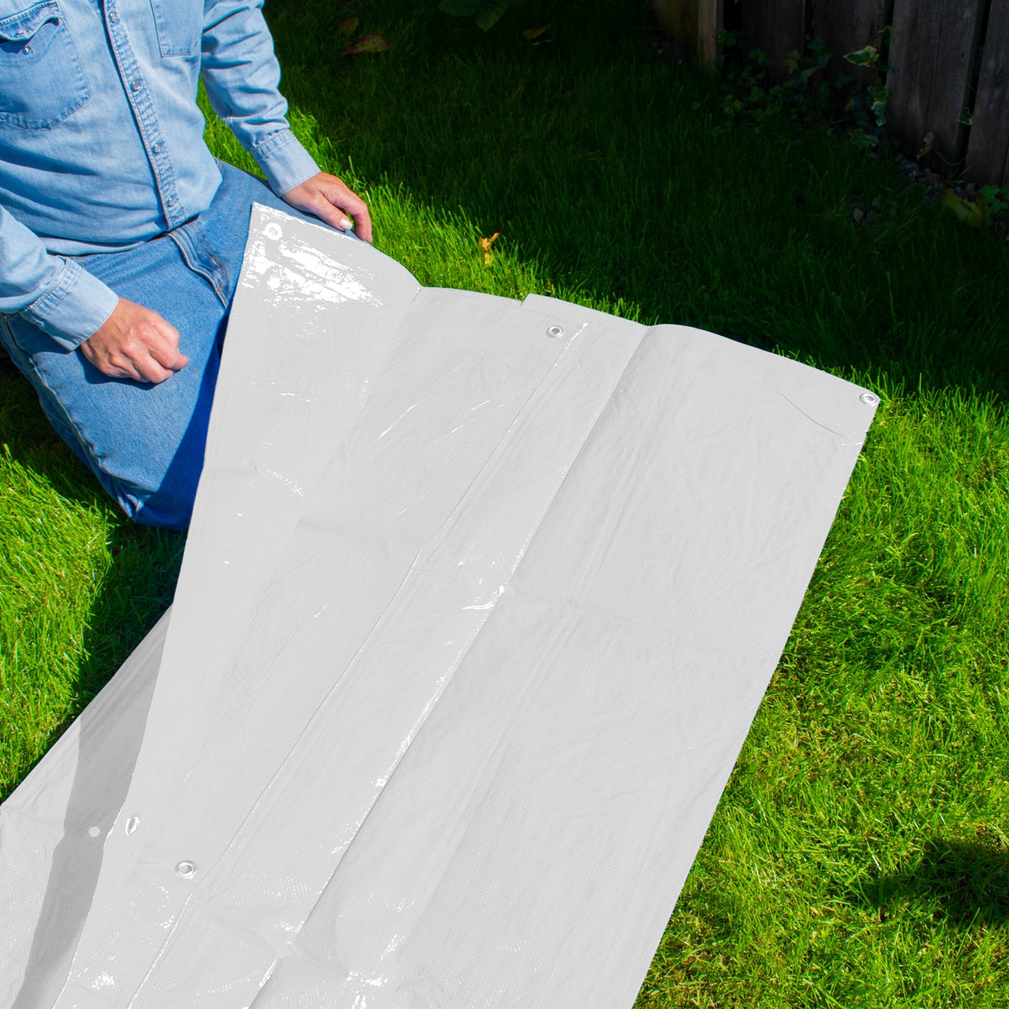 White M-Grade Tarpaulin 5m x 5m