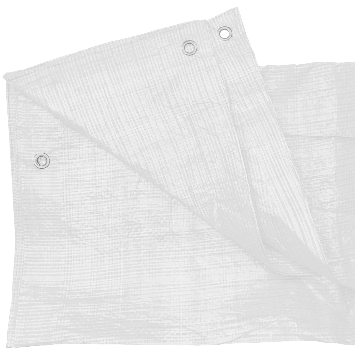 White M-Grade Tarpaulin with 10 x 6" Bungee Balls (Black)