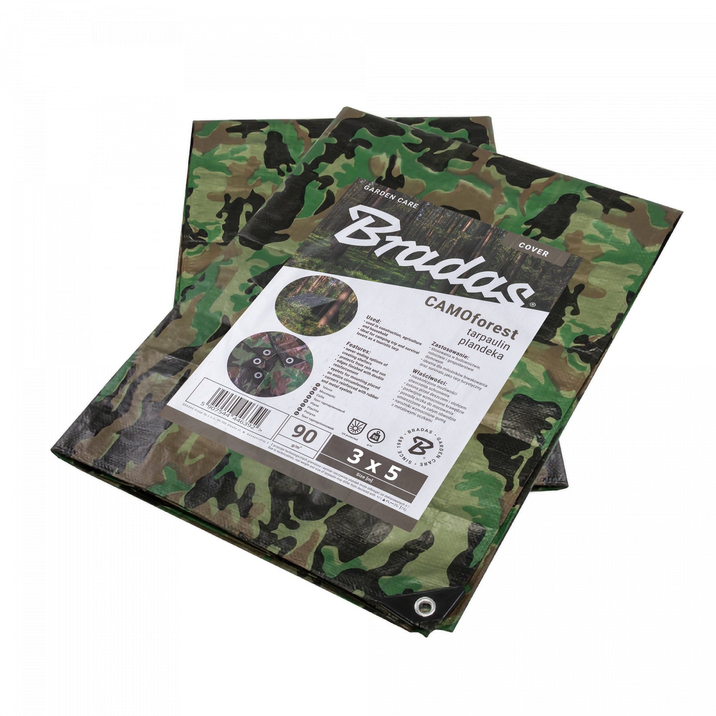 Camouflage M-Grade Tarpaulin 3m x 5m BRADAS