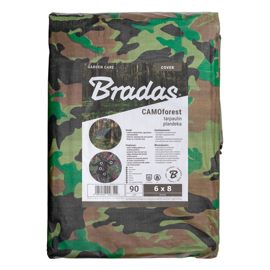 Camouflage M-Grade Tarpaulin 6m x 8m BRADAS