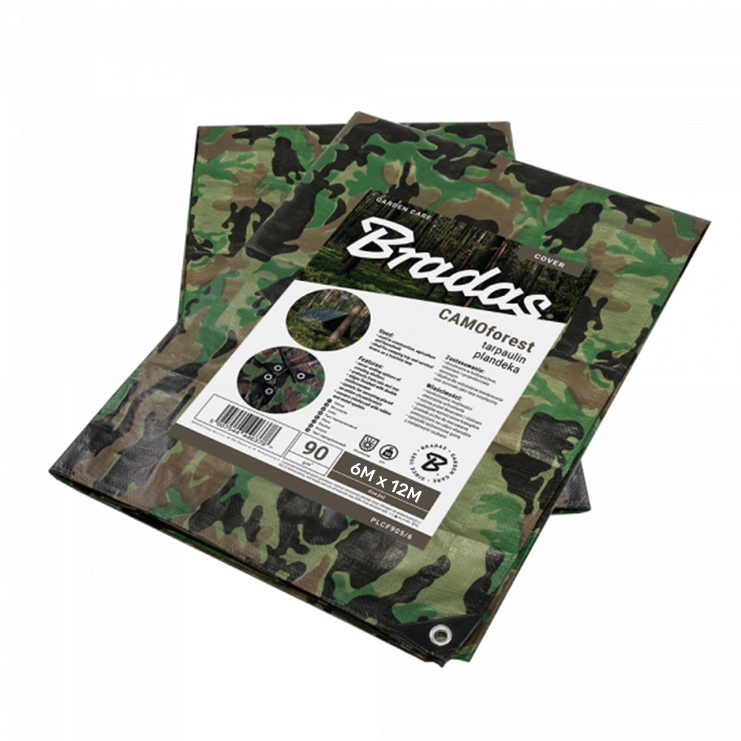 Camouflage M-Grade Tarpaulin 6m x 12m BRADAS