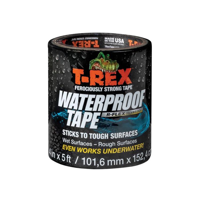 T-Rex® Waterproof Tape Black – 101mm x 152cm - single pack (10cm x 1.5m)