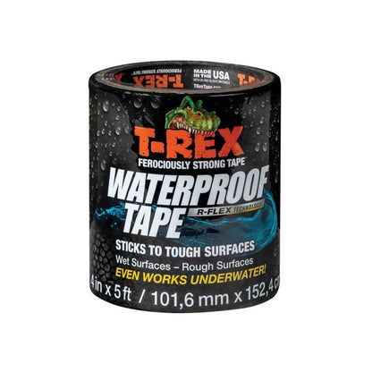 T-Rex® Waterproof Tape Black – 101mm x 152cm - single pack (10cm x 1.5m)