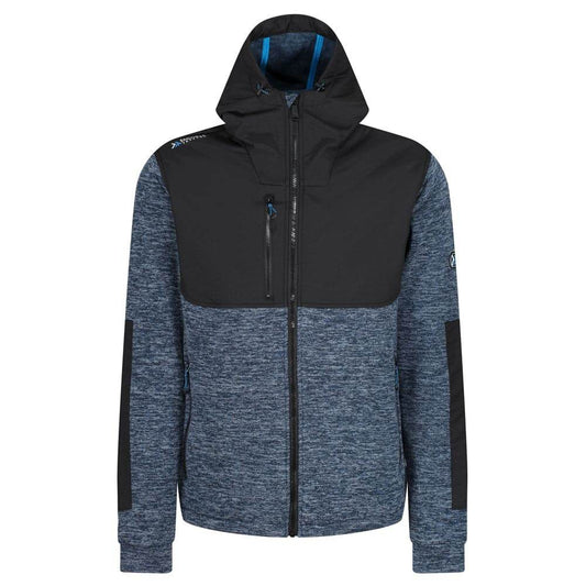 Regatta TRF624 Heist Hybrid Hooded Jacket Blue Wing Marl/Black Medium