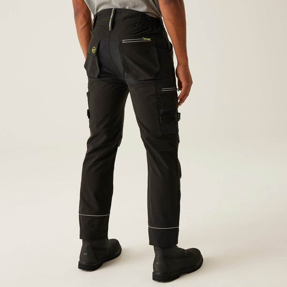Regatta TRJ393 Tactical Infiltrate Stretch Holster Pocket Trousers Black / 40" Waist / Long Leg