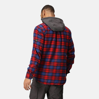 Regatta TRS205 Hooded Shirt Jacket Classic Red Check, Small