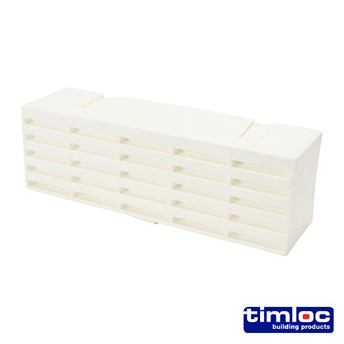 Airbrick Vent – Plastic (White) – 215 × 69 × 60mm – Pack of 20