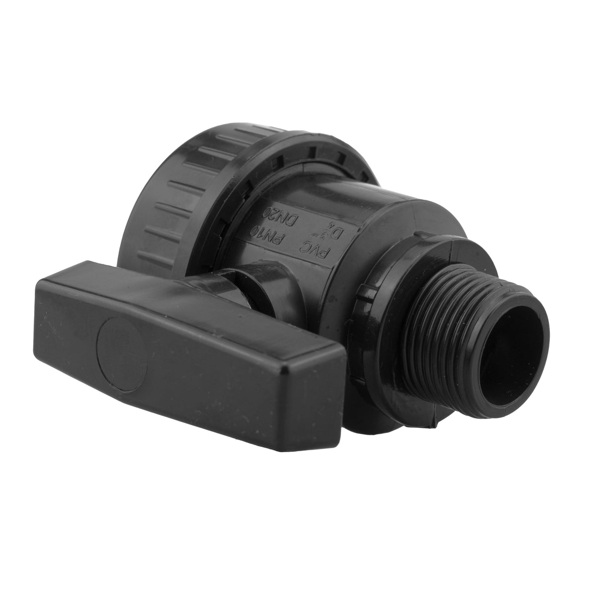 Wall Flange Kit 32mm MDPE + Large Plastic Valve 3/4" BSP