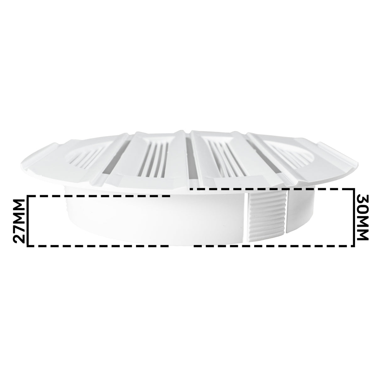 Louvre Vent Round Bella 125mm White