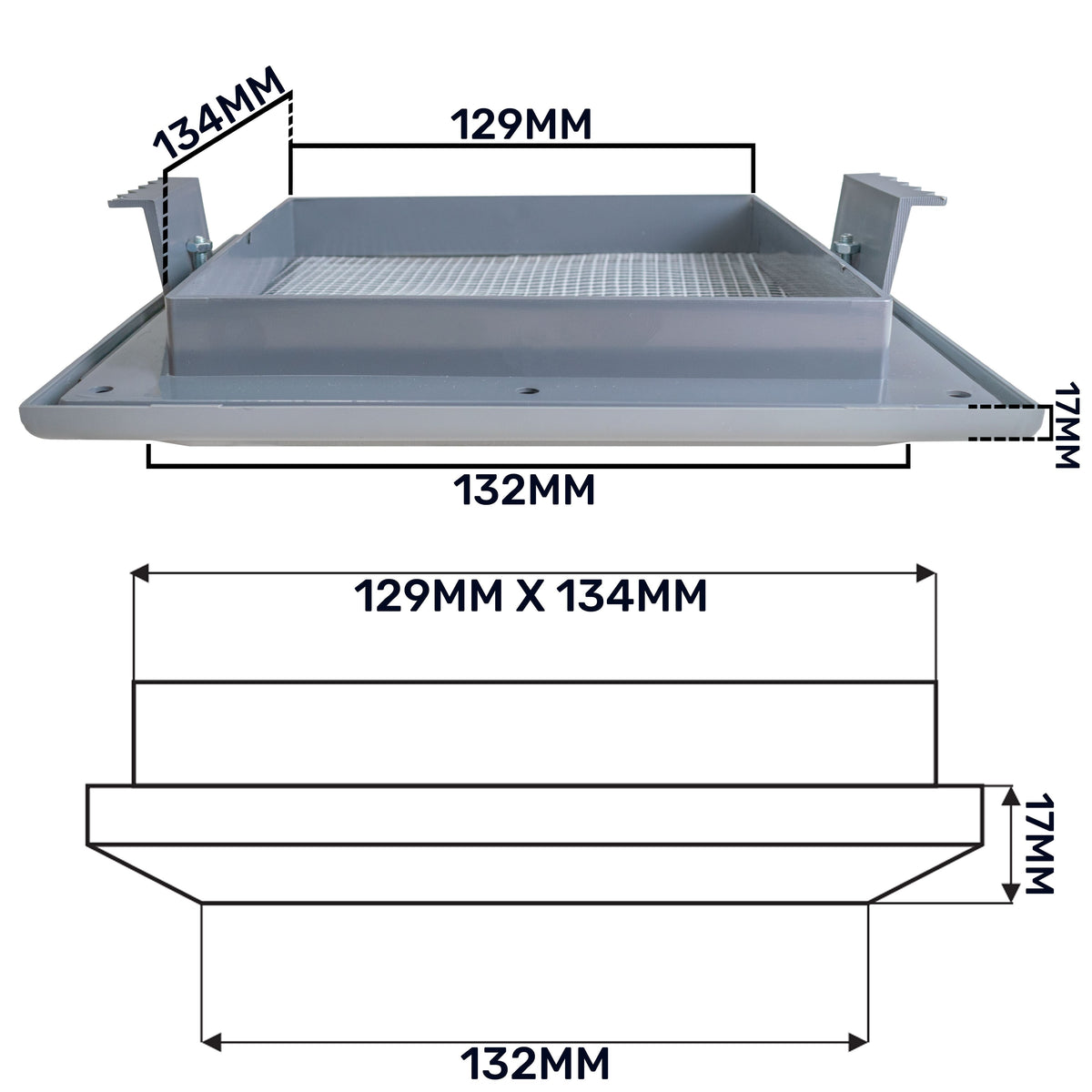 Louvre Vent Graphite Duo Smart 135G 135mm With Fly Mesh