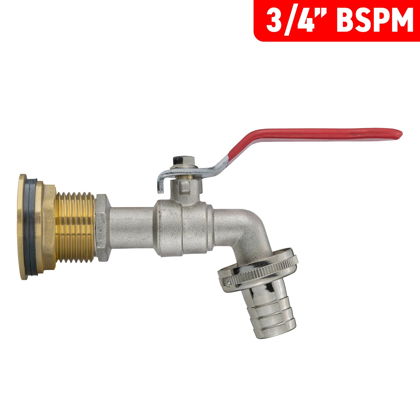 Water Butt Brass Kit 3/4" with Barbed Lever Tap and Drill Bit