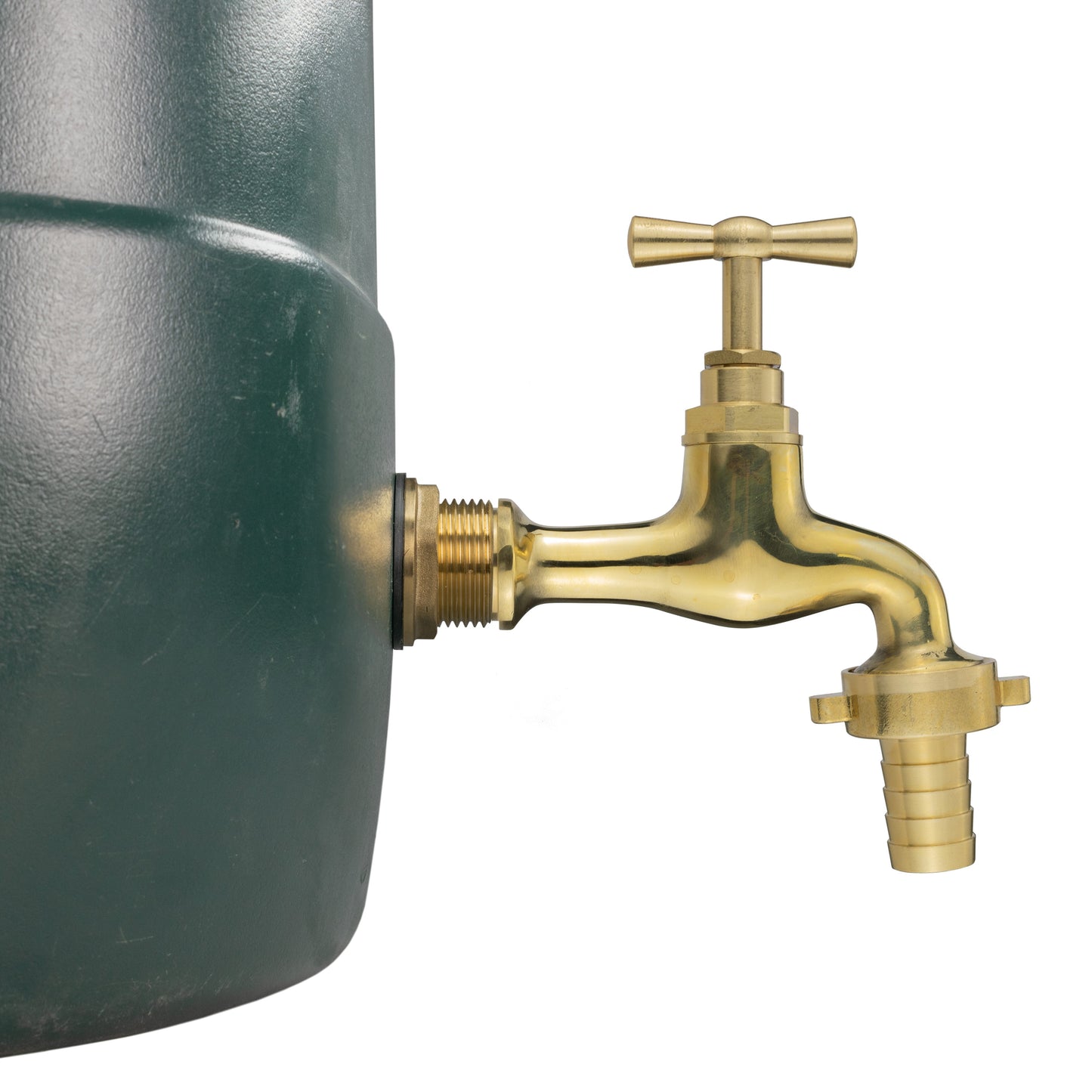 Water Butt Brass Kit 3/4" with 13mm Barbed Polished Brass Tap and Drill Bit