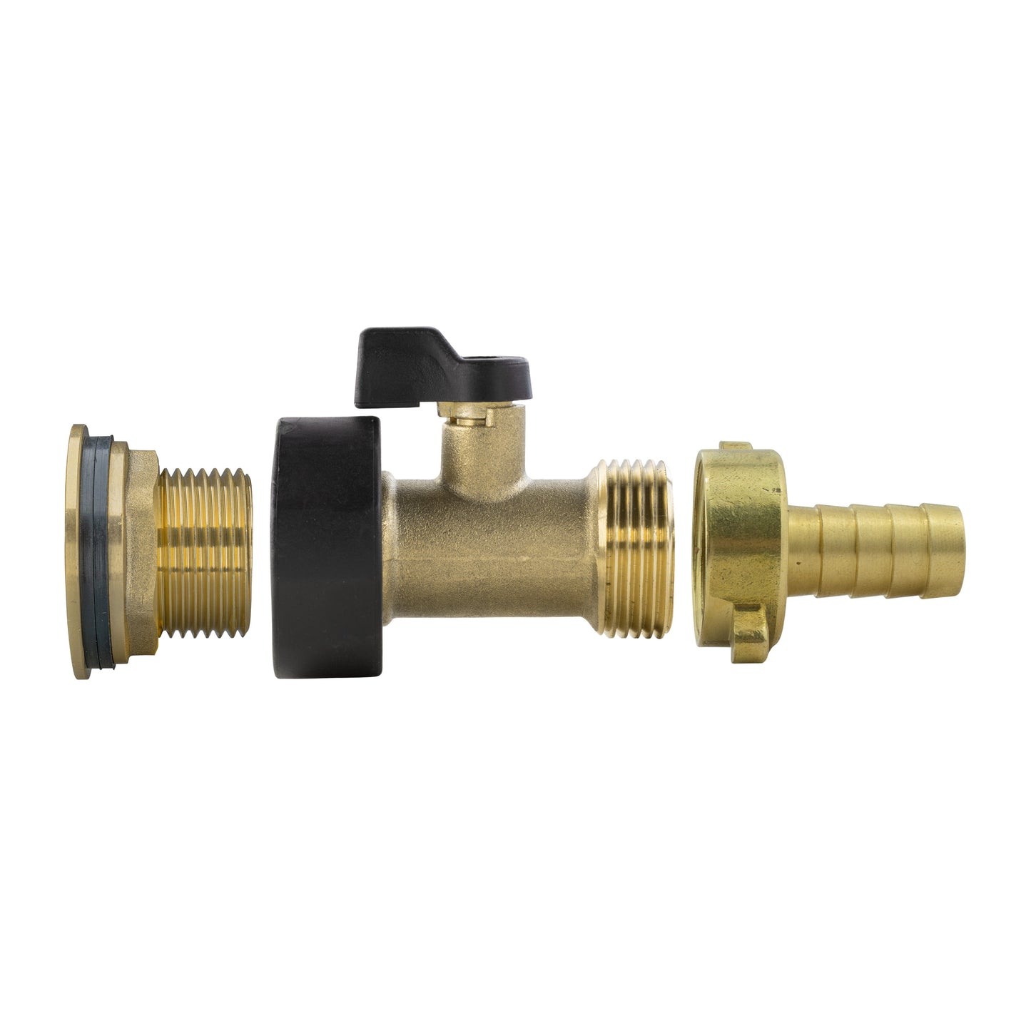 Water Butt Brass Kit 3/4" with Brass Valve + 13mm Barb and Drill Bit