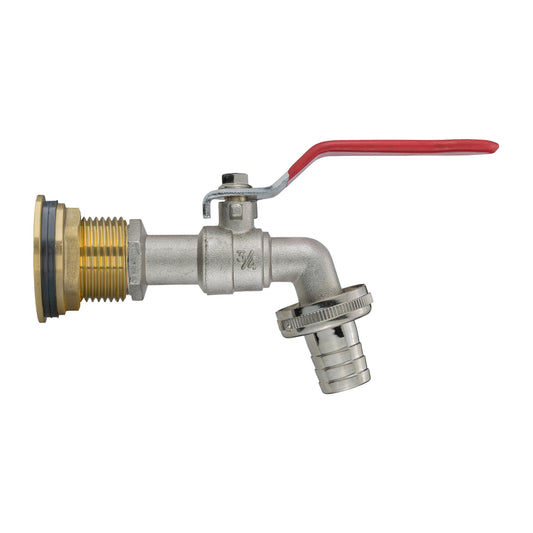 Water Butt Brass Kit 1" with Barbed Lever Tap