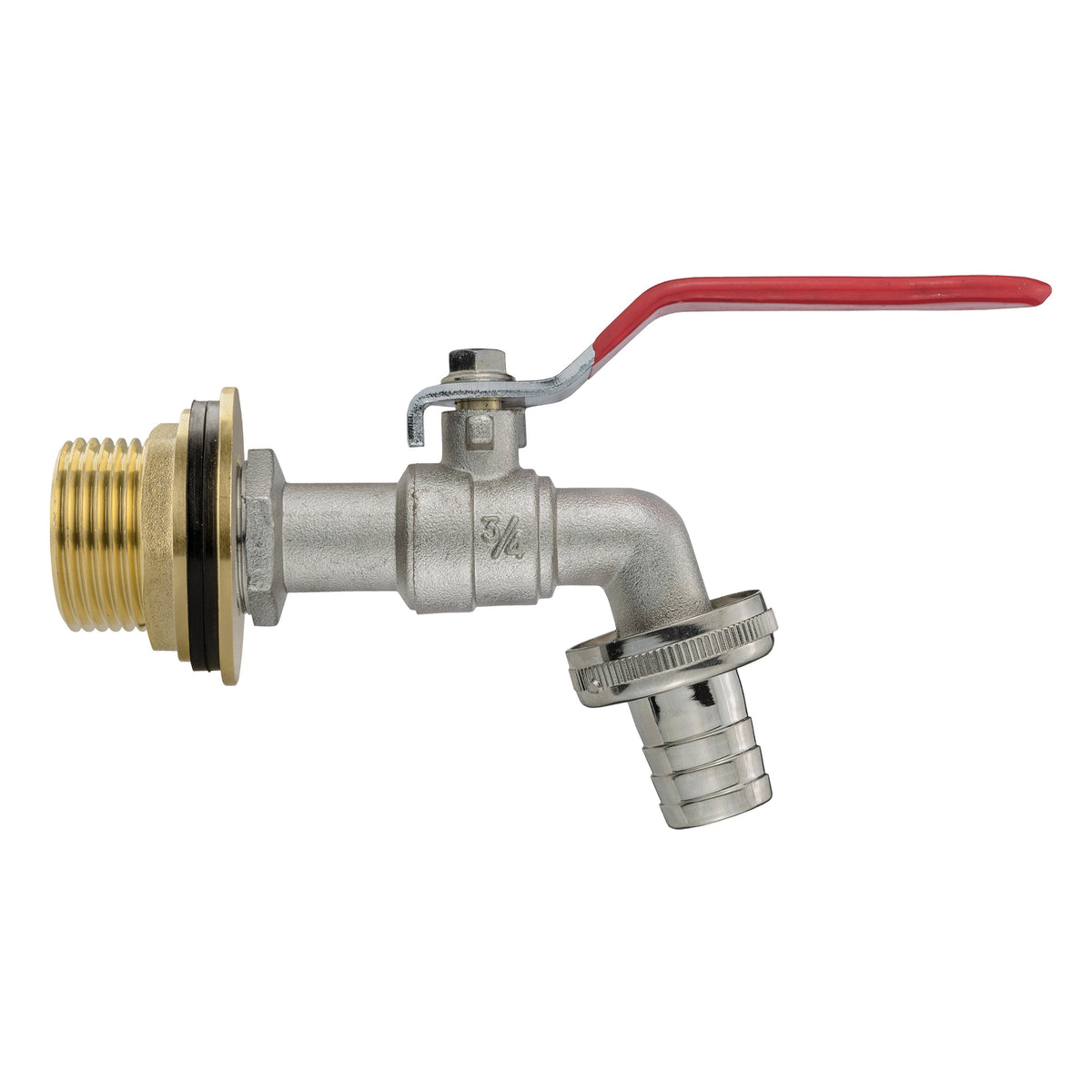 Water Butt Brass Kit 1" with Barbed Lever Tap