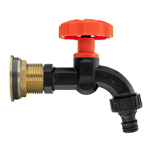 Water Butt Brass Kit 1" with Black Dial Tap