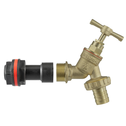 Water Butt Extension Kit 3/4" with Brass Barbed Tap and Drill Bit