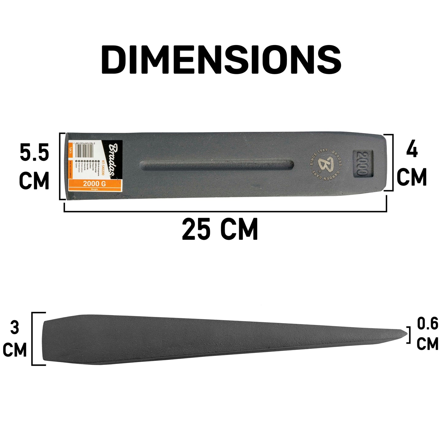 2kg Heavy Duty Log Splitter Wedge