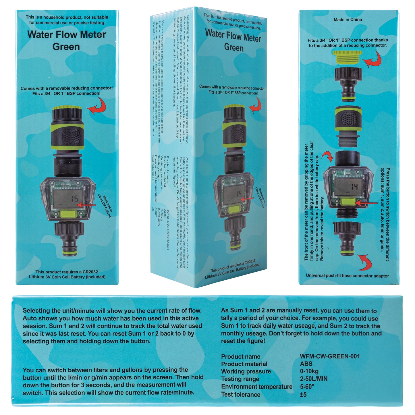 Water Flow Meter Green