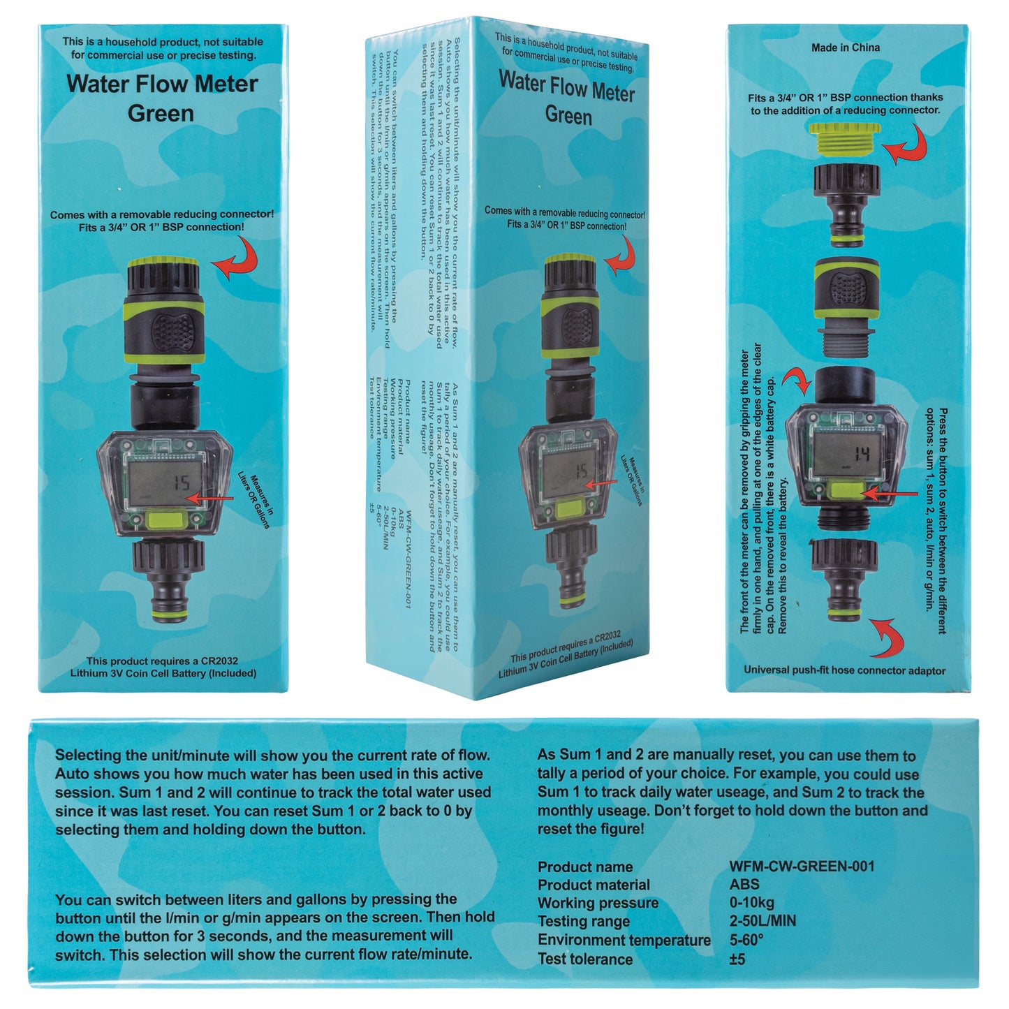 Water Flow Meter Green