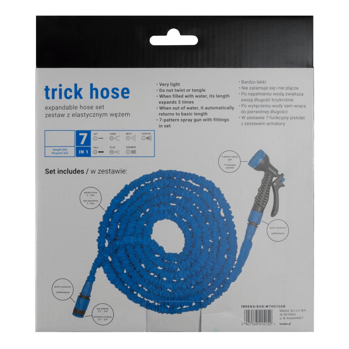 Expanding Trick Hose 15m - 45m Blue