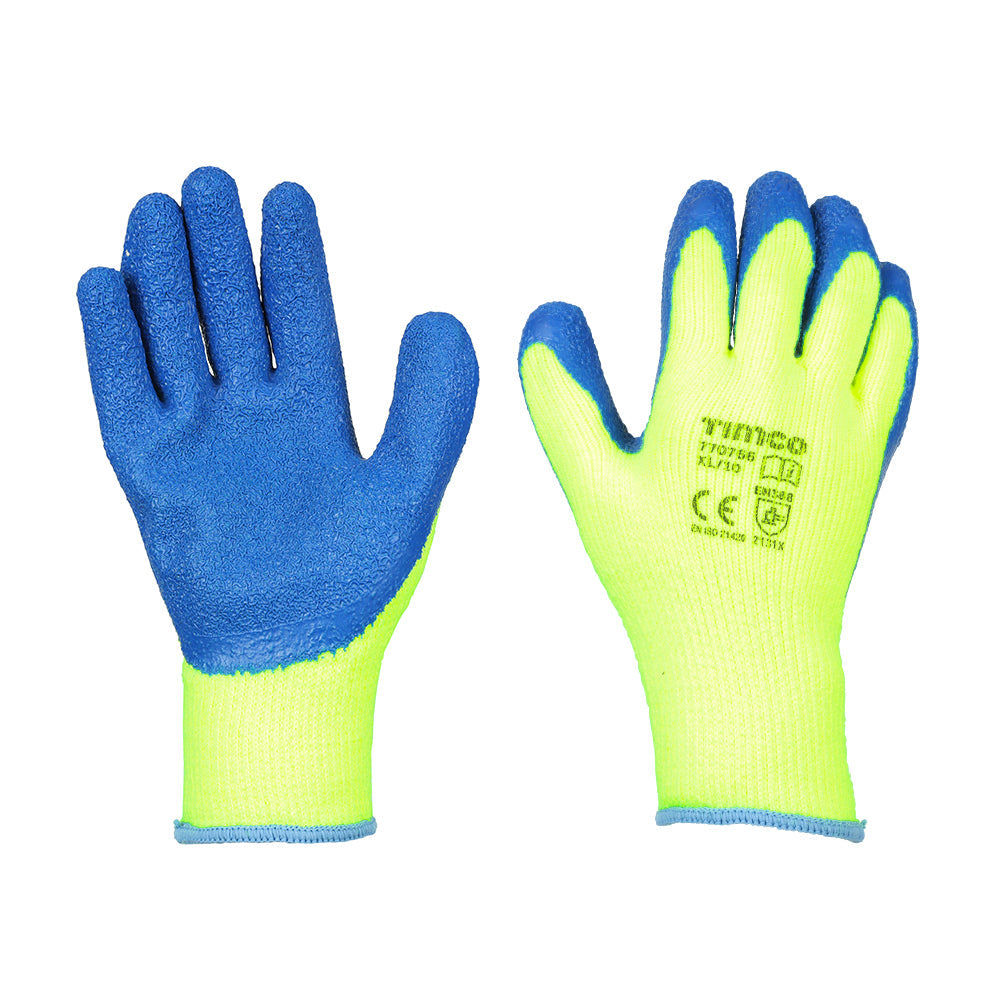 Warm General Handling Grip  Gloves – Crinkle Latex Coated Polyester