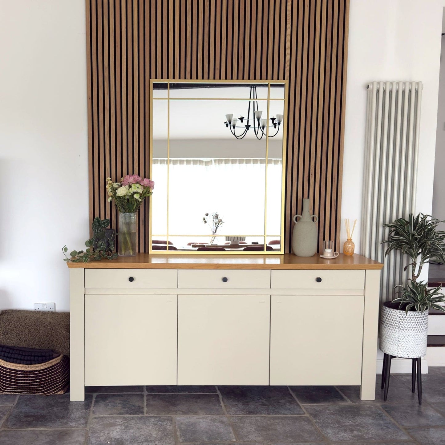 Aimi - Gold Metal Rectangle Window Mirror - 95cm x 120cm.